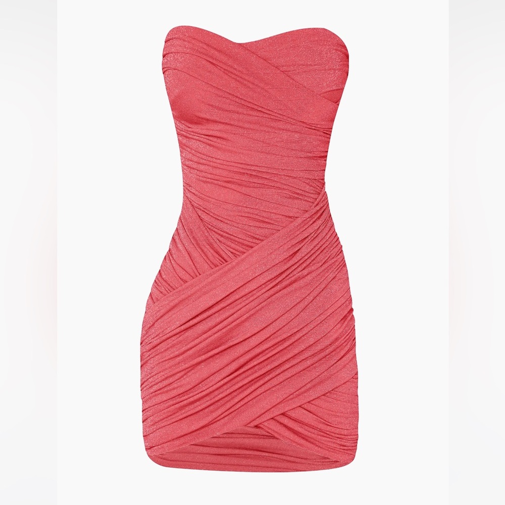 Baobab Irene Shimmer Draped Strapless Dress